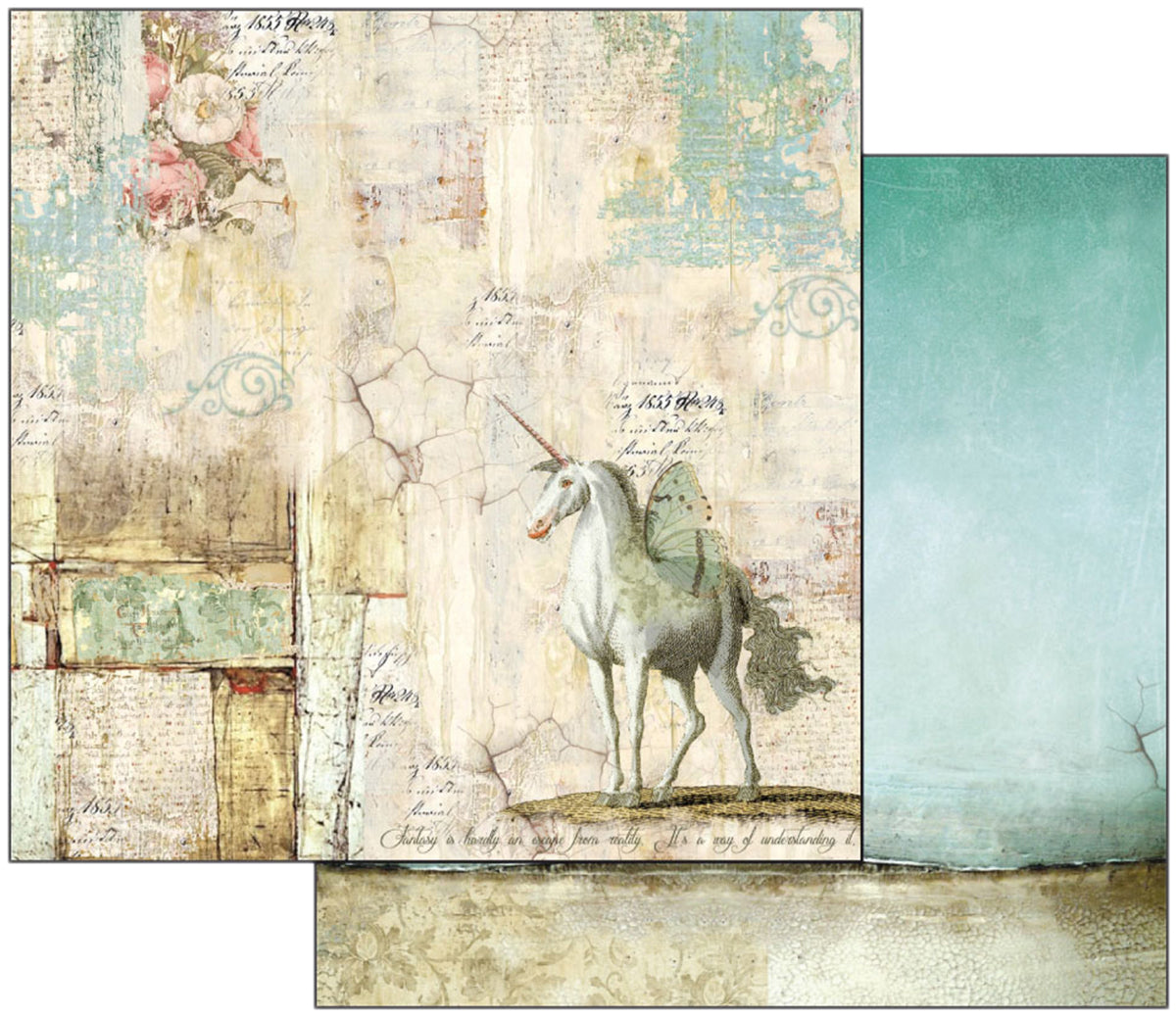 Stamperia Intl Stamperia Double-Sided Cardstock 12"X12" 10/Pkg - Wonderland Unicorn