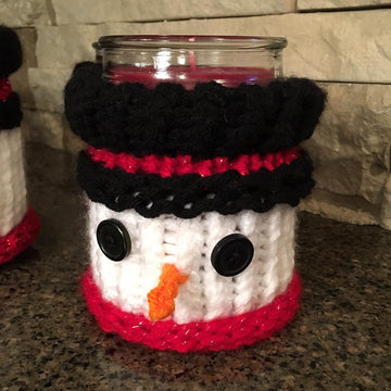 Snowman Candle Jar Cozy