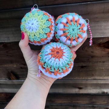 Holly Jolly Crochet Baubles