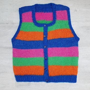 Bright Stripe Knit Waistcoat
