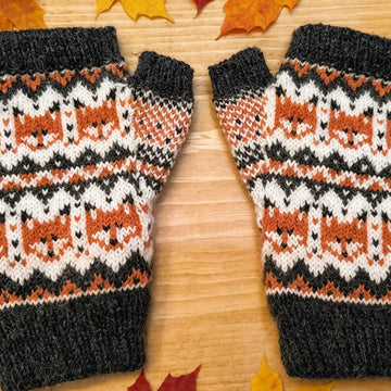 Fox Family Mitts - fingerless gloves
