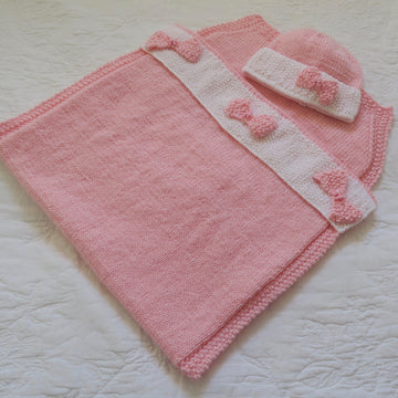 Buttons & Bows Baby Car Seat Blanket