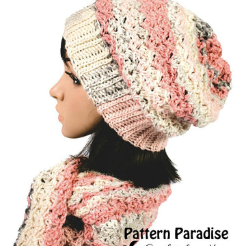 Sunset Blush Hat and Scarf Set