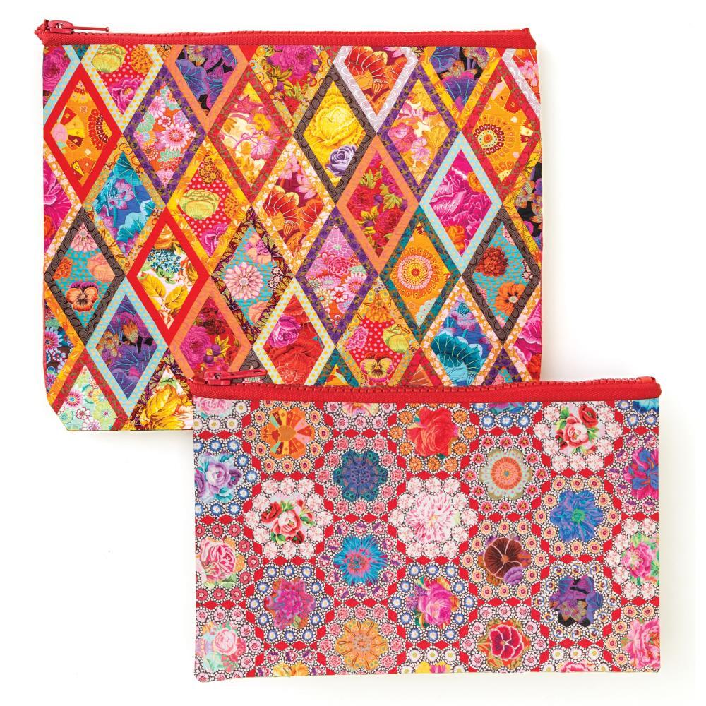 C & T Publishing Fabulous Florals Eco Pouch Set 2/Pkg