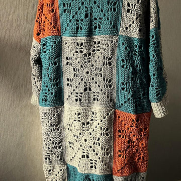 Squares Hooded Robe
