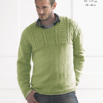 Textured Sweaters in King Cole Big Value Recycled Cotton Aran - 4144 - Downloadable PDF