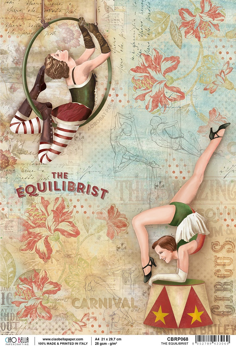 Ciao Bella Rice Paper Sheet A4 5/Pkg - The Equilibrist, The Greatest Show