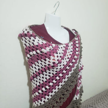 Triangular Popcorn Shawl