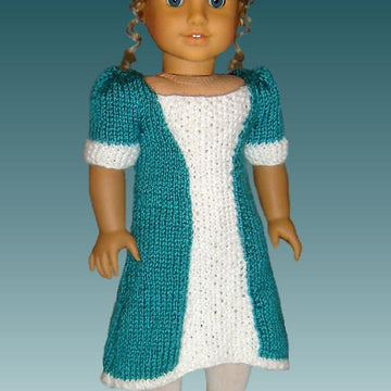 Princess Dress, Knitting Pattern for American Girl and 18 inch dolls. 038