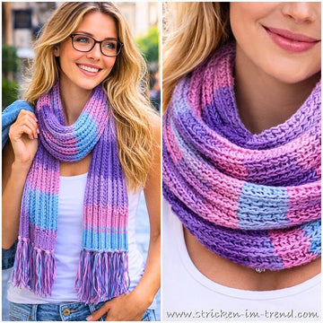 Knitting Pattern Summer Scarf DailyBreeze #1 | Textured Knit Scarf | Lightweight Wrap PDF