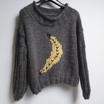 Super chunky jumper with banana motif