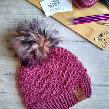 Chevron Chunky Bobble Hat