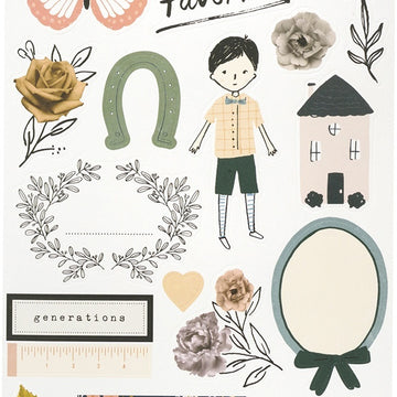 American Crafts Maggie Holmes Heritage Cardstock Stickers 64/Pkg - 604258