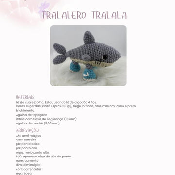 Tralalero Tralala Amigurumi Pattern – Available in English & Portuguese