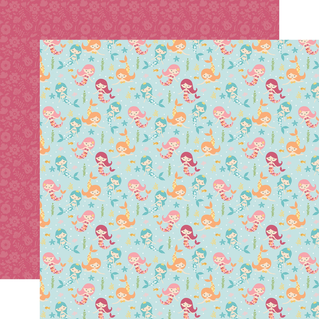Echo Park Paper All Girl Double-Sided Cardstock 12"X12" 25/Pkg - Magical Mermaids