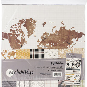 My Mind's Eye Paper & Accessories Kit 12"X12" - My Heritage