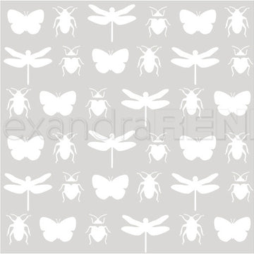 Alexandra Renke Stencil 6"X6" 3/Pkg - Insects, Tenderness Of Autumn