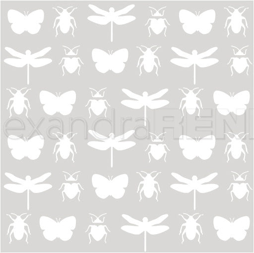 Alexandra Renke Stencil 6"X6" 3/Pkg - Insects, Tenderness Of Autumn