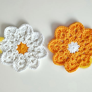 Daisy Coasters - Beginner-friendly Crochet Pattern / Margerite Untersetzer