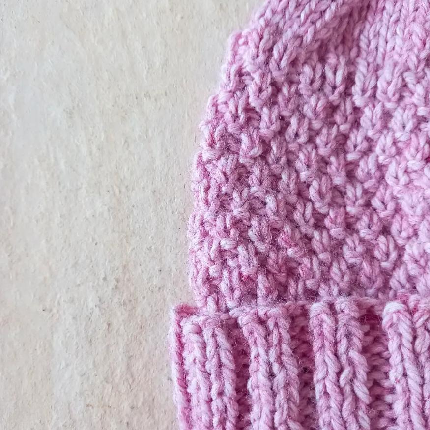 Chunky Hat on Straight Needles (#3): double moss