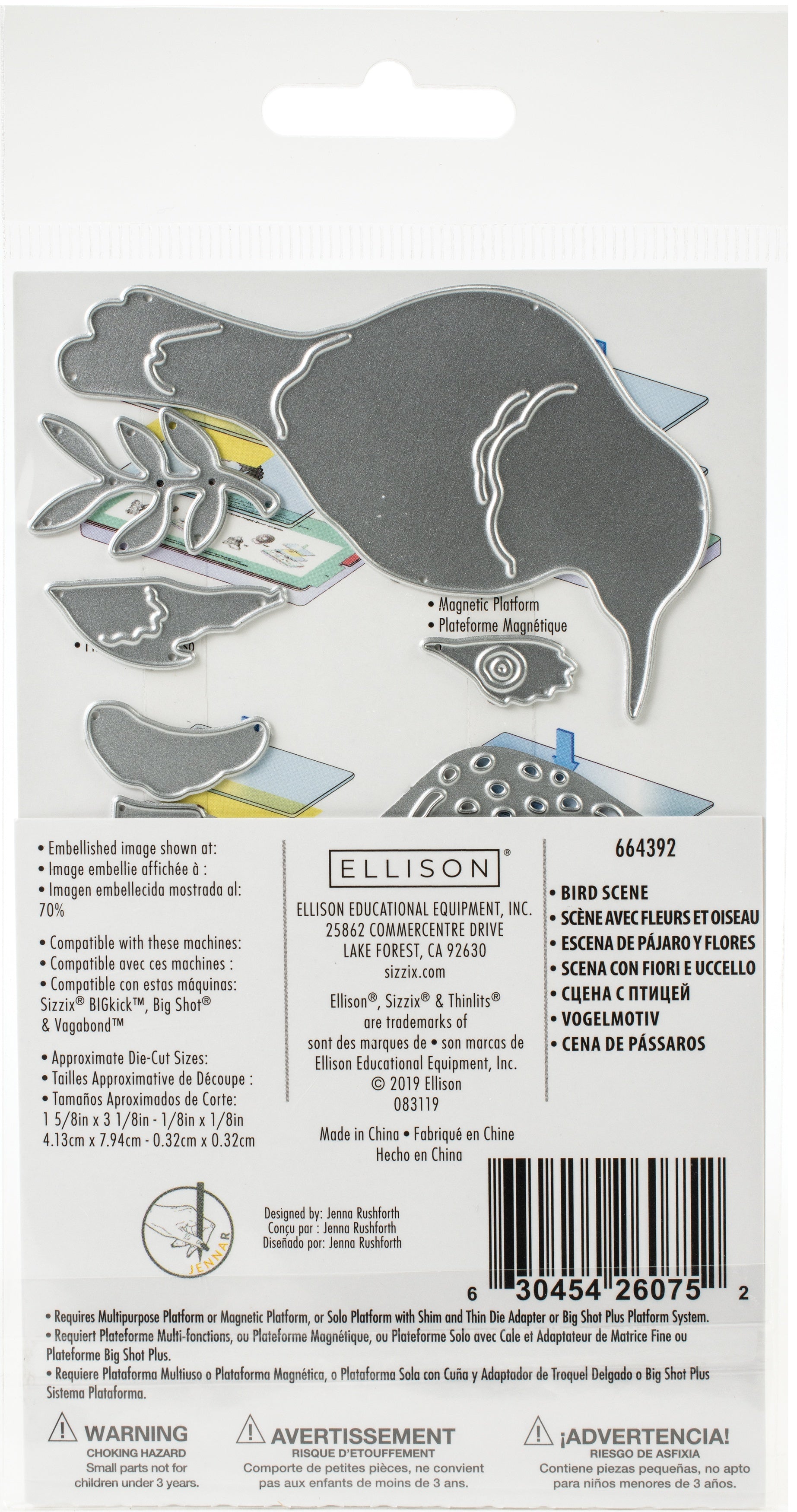 Sizzix Thinlits Dies By Jenna Rushforth 14/Pkg - Bird Scene