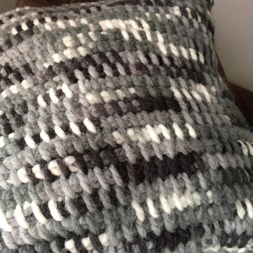 Tombstone Pass Tunisian Simple Stitch Throw Pillow