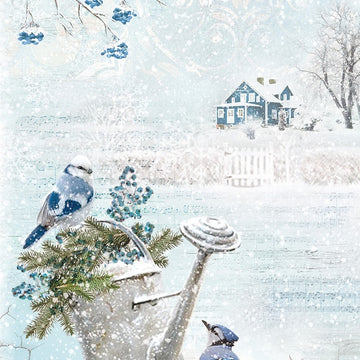 Ciao Bella Rice Paper Sheet A4 5/Pkg - Blue Jay, Time For Home
