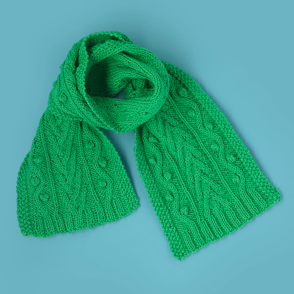 Chickling Cable Scarf - Free Knitting Pattern in Paintbox Yarns Cotton DK