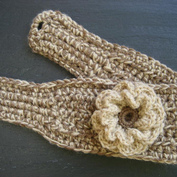 Pattern for Headband Style Earwarmer with Flower (three sizes)
