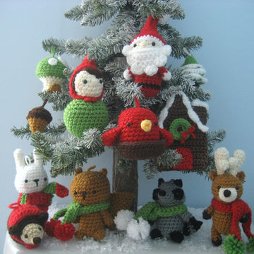 Woodland Christmas Ornament Crochet Pattern Set
