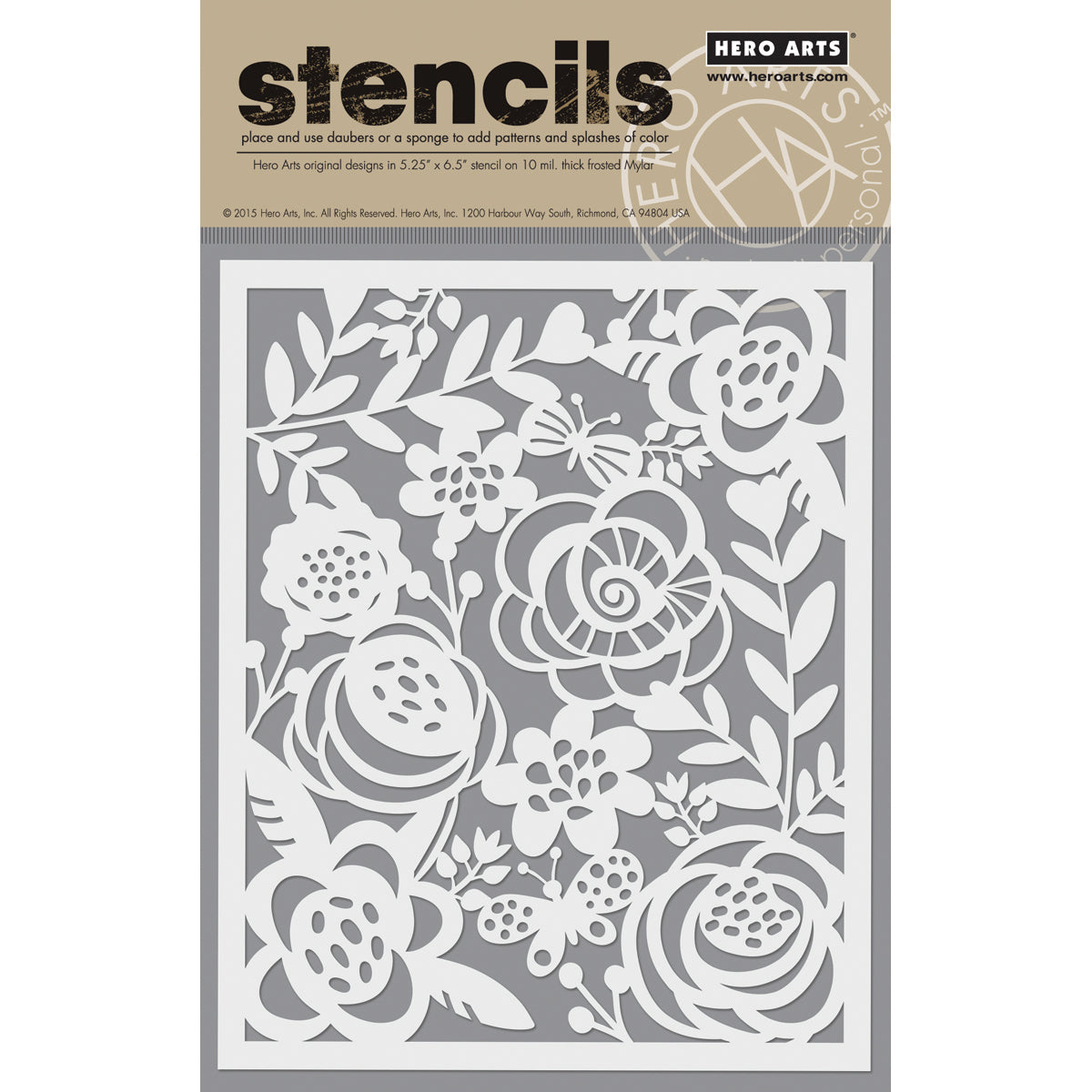 Hero Arts Stencil 6.25"X5.25" - Bold Floral