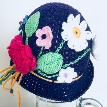 My Flower garden crochet summer hat