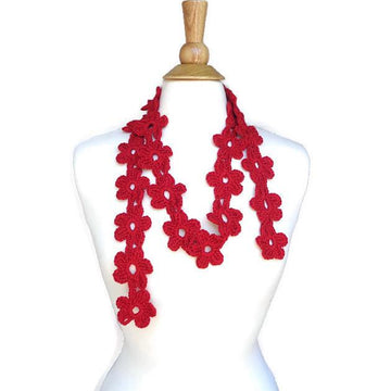 Crimson Daisy Scarf