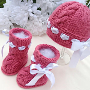 Baby Hat Infant Baby Booties Girl Knitting Pattern