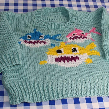 Baby and Toddler Shark Family Sweater and Toy