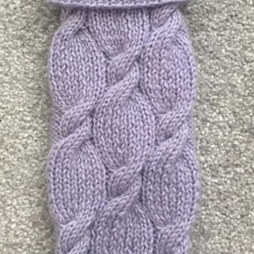 Lilac cabled dog sweater