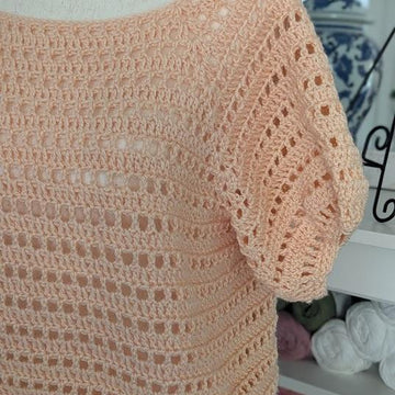 Peach Blossom Crochet Top