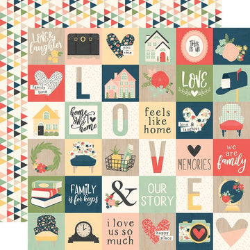 Simple Stories So Happy Together Double-Sided Cardstock 12"X12" 25/Pkg - 2"X2" Elements