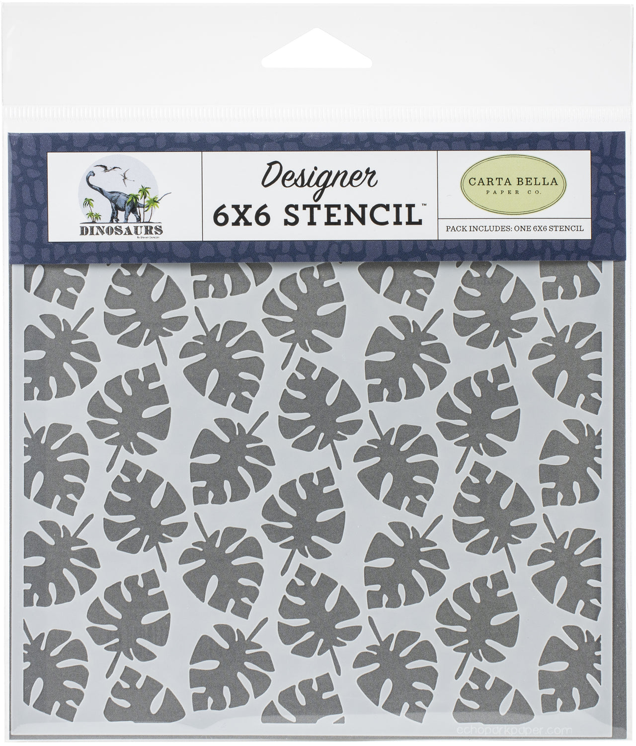 Echo Park Paper Carta Bella Stencil 6"X6" - Dino Palm