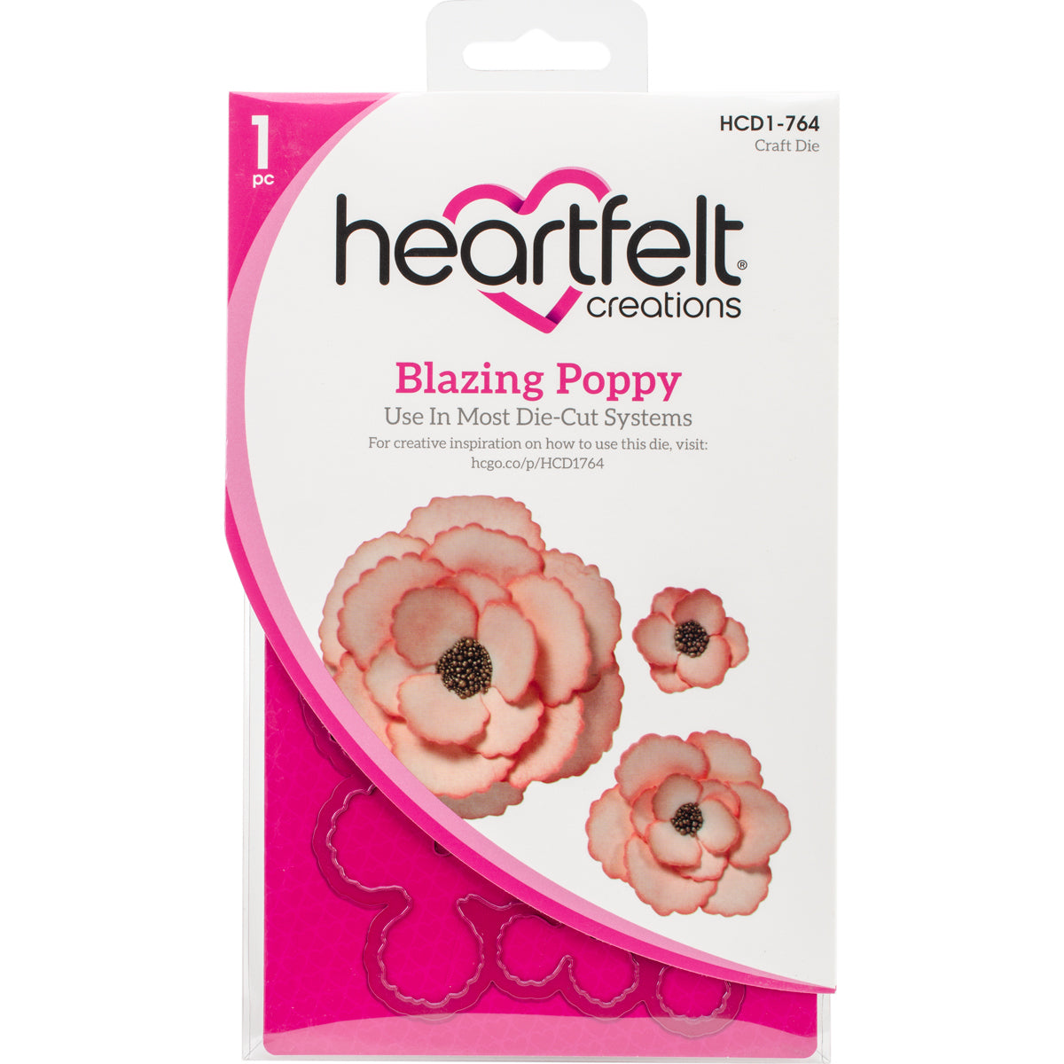 Heartfelt Creations Cut & Emboss Dies - Blazing Poppy 3.75"X5.5"