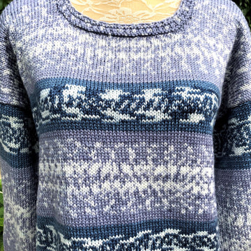 Mock Fair-Isle Easy Knit Sweater