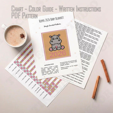 2026 Baby Hippo Blanket SC Crochet Pattern