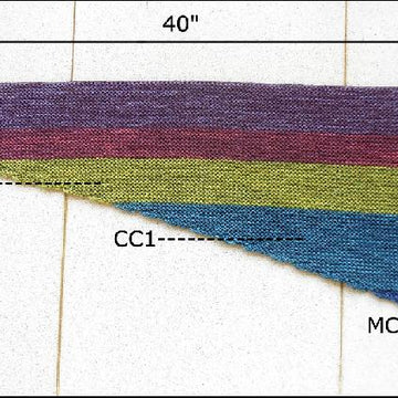 Color-Blocked-and-Seamed Scarf