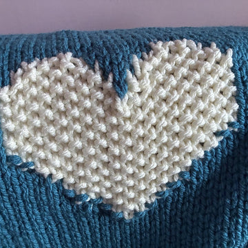 Moss Stitch Hearts Blanket