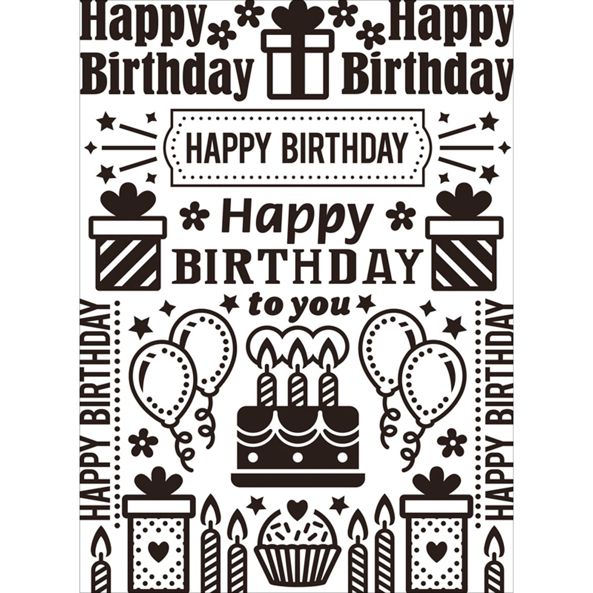 Darice Embossing Folder 4.25"X5.75" - Birthday Collage