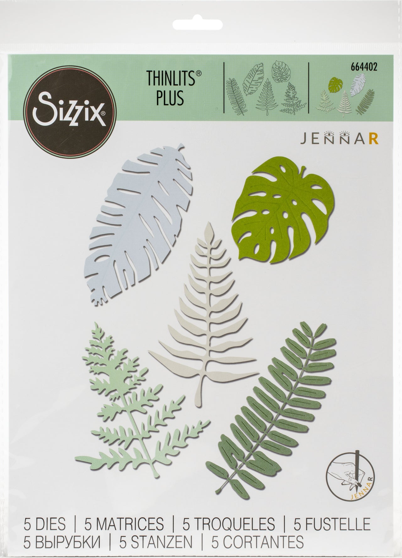 Sizzix Thinlits Plus Dies By Jenna Rushforth 5/Pkg - Large Tropicals