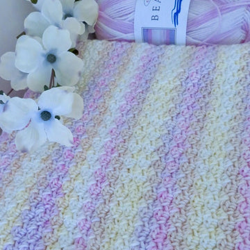 Custard Pie Linen Texture Baby Blanket – DK Pastel Crochet Pattern