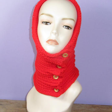 Sideways Fishermans Rib Stitch Button Up Cowl / Snood