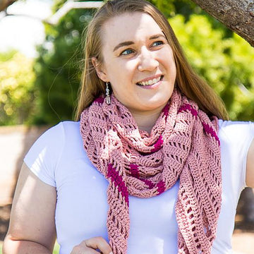 Striped Keyhole Boomerang Shawl