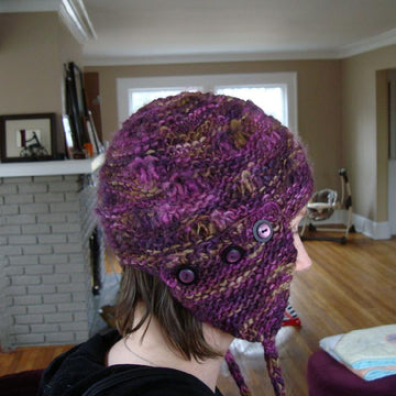 Drop Stitch Hat with Button-On Ear Flaps